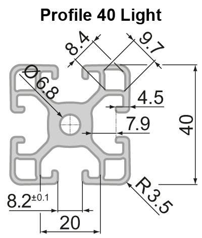 Aluminium profiles 80x80 light ?Type I